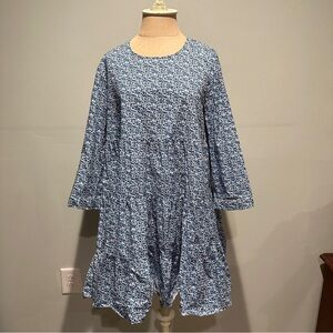Zara Blue Floral Tent Dress 100% Cotton